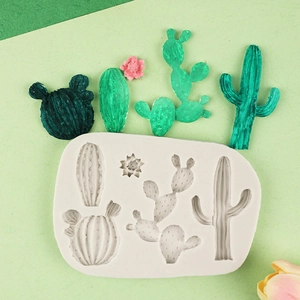3D cactus and flower silicone mold for chocolate fondant and handmade soap crafting