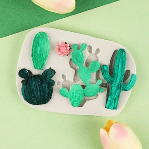 Cactus Succulent Silicone Mold For Cake Fondant Chocolate DIY Soft Clay Plaster Epoxy Resin 3D Plant Shape Baking Tools