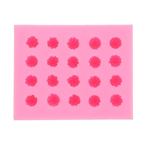 Pink 20-cavity 3D strawberry cake silicone mold for DIY crafts and resin art
