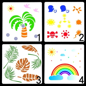 PET Hollow DIY Painting Template Stencil For Wall Painting Scrapbooking Cake Decoration Tropical Leaf Rainbow Theme