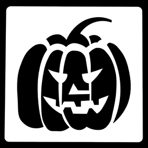Macro detail of Halloween Jack-o'-lantern stencil cutout design for painting and DIY decor