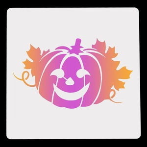 15cm Halloween pumpkin and maple leaf stencil with orange purple gradient finish