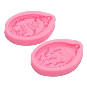 Moule en silicone rose avec motifs de blé et cage à oiseaux pour loisirs créatifs