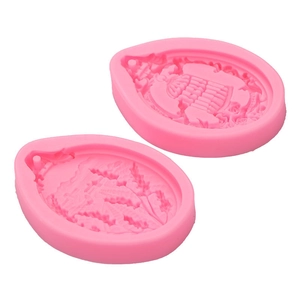 Moules en silicone pour pendentifs cage à oiseaux et épi de blé avec trous de suspension