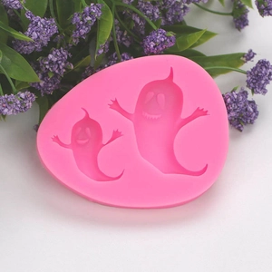 Pink silicone ghost mold for Halloween baking and DIY cake decoration projects
