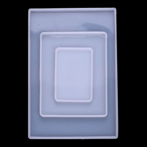 Three-piece set of nested rectangular silicone molds for resin DIY and jewelry making