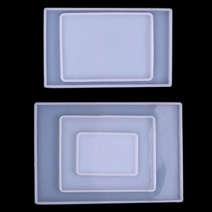 Rectangle nesting silicone molds for DIY resin craft showing double and triple layer designs