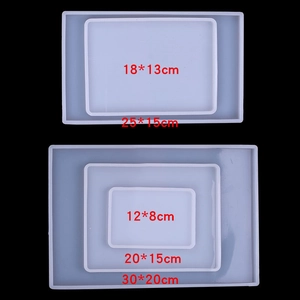 Rectangular translucent silicone mold for DIY crafts in five different sizes from 12 to 30cm