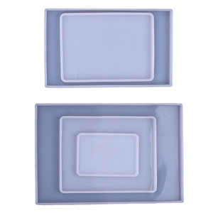 Rectangle silicone resin molds for DIY trays and nesting display bases in two sizes