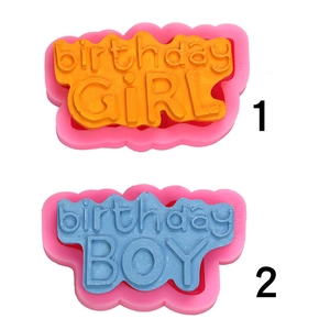 Silikon Geburtstag Mädchen Junge Brief Kuchen Fondant Form DIY Schokolade Kerze Topper Geburtstag Party Backen Dekorieren Werkzeug