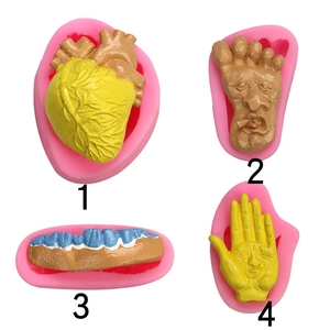 Halloween Siliconen Vorm Hart Tand Voet Hand Vormige Fondant Chocolade Taart Decoratie Tool DIY Horror Thema Knutselvorm