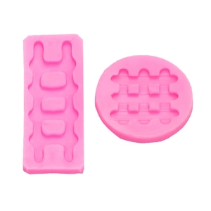 Roze siliconen mallenset met hek- en laddertextuur voor fondant- en chocoladedecoratie