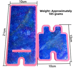 Supporto per telefono rosa galaxy 21x10cm con dimensioni e peso di circa 185g
