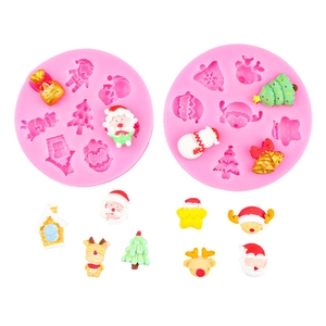 Kerst siliconen fondant mallen set met kerstman en rendieren voor taartdecoratie