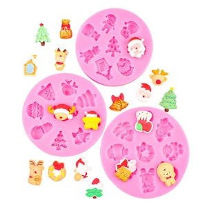 Kerst siliconen mal set voor fondant met rendier sterren en kerstboom vormen
