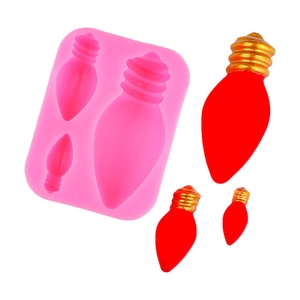Mini gloeilamp siliconen vorm voor taartdecoraties en DIY hars handwerk in drie maten