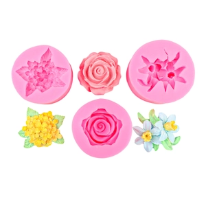 Moules en silicone pour roses lys lilas fondant et décoration de gâteaux en résine