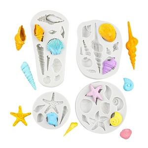 Stampi in silicone a tema marino per stelle marine e conchiglie per torte e resina