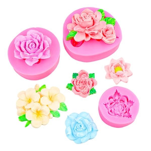 Silicone molds for DIY rose and frangipani flower resin cake decoration and baking crafts