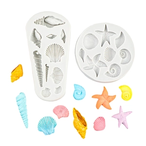 Set di stampi in silicone a tema marino con stelle marine e conchiglie decor