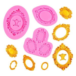 Stampi in silicone per cornici in rilievo europeo per decorazioni di torte stile barocco