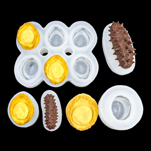 Silicone mold set for making high-simulation sea cucumber and abalone shaped crafts