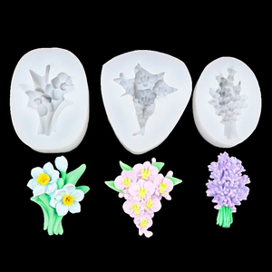 Lot de 3 moules en silicone floraux pour fondant au camélia et gelée de yaourt