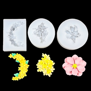 Moules en silicone pour fondant et gelée avec formes de camélia et lavande pour décor DIY
