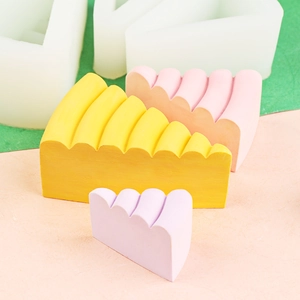 Triangle Cheese Cake Slice Silicone Mold For 3D Wavy Texture DIY Soap Candle Resin Chocolate Baking Dessert Decoration Tool