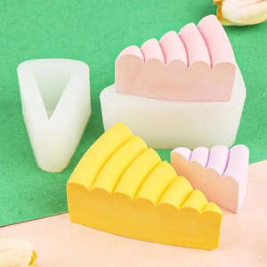 3D triangular cheese slice silicone mold for rainbow cake and dessert baking decorations