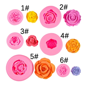 3D Rose Flower Bud Silicone Mold Pink Transparent Flexible DIY Fondant Chocolate Cake Mold For Handmade Soap Plaster Ornament