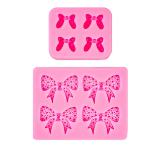 Rosa Silikonformen mit Schleifen für Fondant-Kuchendeko und DIY-Bastelzubehör