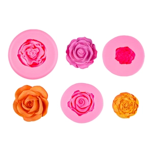 3D rose bud silicone mold set for soap, chocolate, and clay DIY flower decorations