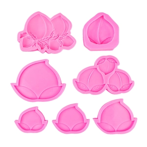 Lot de moules en silicone pêche rose pour décoration de gâteaux et bougies DIY