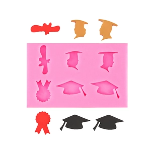 Afstudeerseizoen Mortarboard Diploma Vorm DIY Chocolade Siliconen Bakvorm Voor Taart Decoratie Hars Klei Gips Vorm