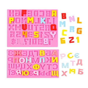 Moule En Silicone Lettres Cyrilliques Russes Alphabet Anglais Pixel Chiffres Chocolat Gâteau Décoration Outil De Cuisson DIY