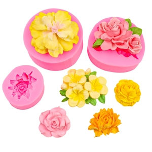 3D rose silicone mold for fondant chocolate and wax candles with detailed floral texture