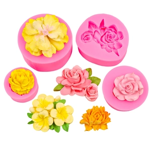 3D rose and flower silicone molds for fondant cakes, chocolates and soap making craft