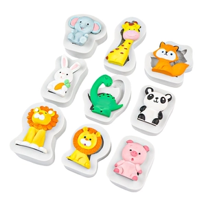 Niedliche Cartoon Waldtiere Silikonformen Set für DIY Kuchen Backen und Schokolade