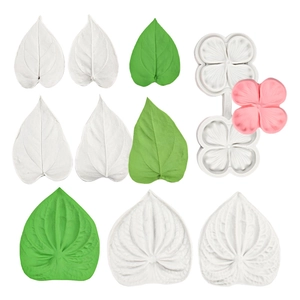 Set di stampi in silicone per texture realistiche di petali e foglie su torte