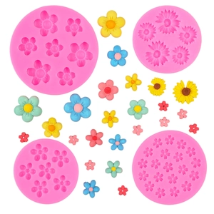 Flower Silicone Mold Sakura Sunflower Daisy Shape For Fondant Chocolate Resin Clay Baking Cake Decoration Aromatherapy Plaster