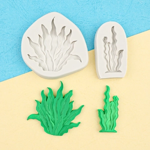 Detailed seaweed silicone molds for chocolate fondant cake decor and ocean animal crafts