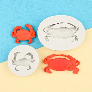 3D crab silicone mold set for fondant chocolate and marine animal cake decorations