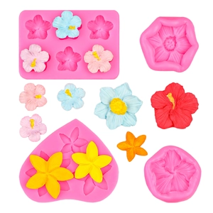 Moule en Silicone Réaliste Frangipanier Tournesol Pour Décoration de Gâteau DIY Chocolat Fondant Argile Résine Fleur