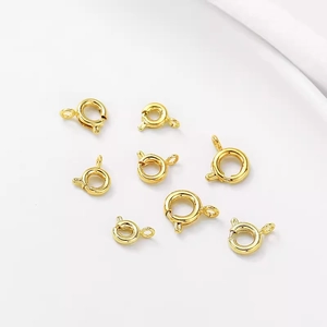 14K gold filled spring ring clasps in various sizes for DIY jewelry necklace making