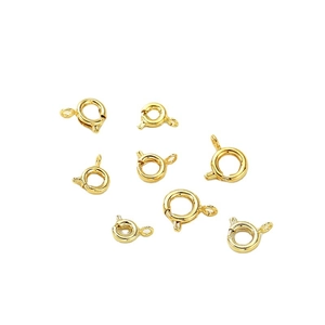 Set of 14K gold plated spring ring clasps for DIY jewelry making and necklace repairs