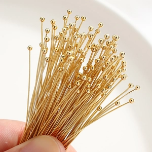 14K Vergoldete Kupfer T-Stifte Ösennadeln Kopfstifte Für DIY Schmuckherstellung Armband Ohrring Zubehör