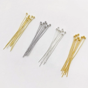 14K goldgefüllte und silberne Kugelkopfnadeln für DIY-Schmuckherstellung und Perlen