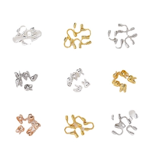 14K Gold gefüllte U-Form Schmuckverschlüsse und Quetschperlen in Gold Silber und Roségold