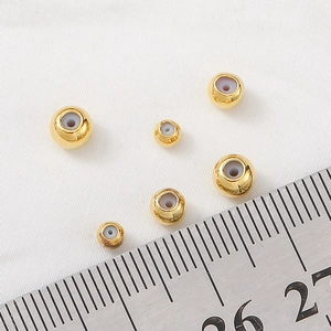 14K gold plated stopper beads with silicone inserts for DIY jewelry making